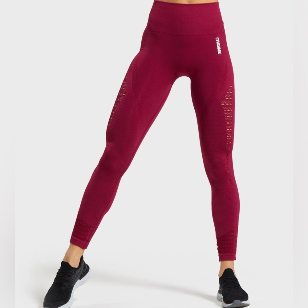 Gymshark Red Leggings High Waist - Energy Plus Seamless